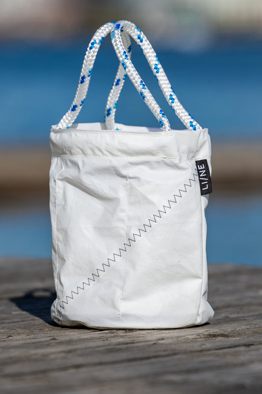 Ice Bucket Beverage Bag - White with Various Handle Colour Options